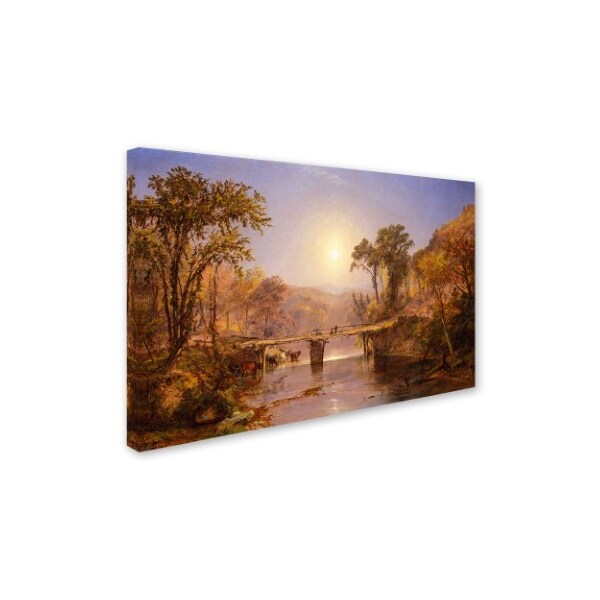 Jasper Cropsey 'Indian Summer On Delaware River' Canvas Art,12x19